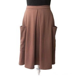 ASOS A-Line Midi Skirt Brown Pockets Women’s 4 Small 26” Waist